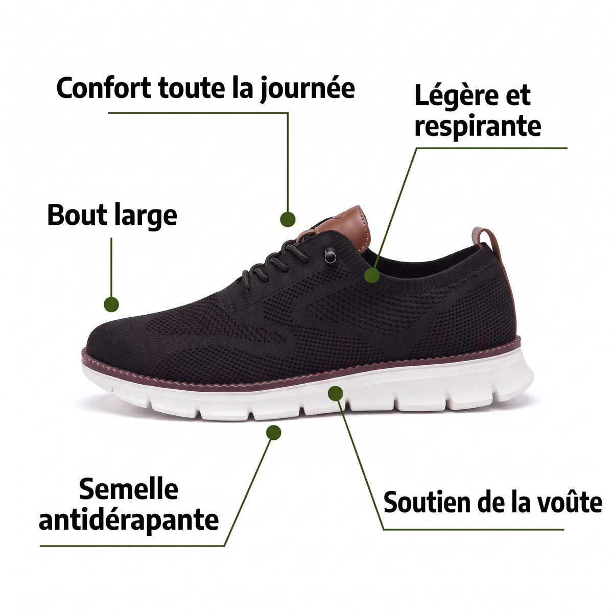 Ultra Comfy – Chaussures extra-larges pour homme